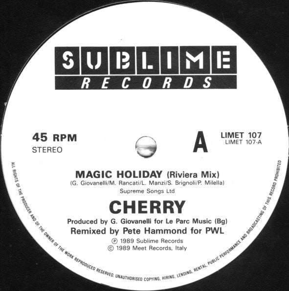 Cherry (6) : Magic Holiday (12", Single)