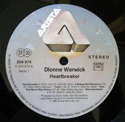 Dionne Warwick : Heartbreaker (LP, Album)