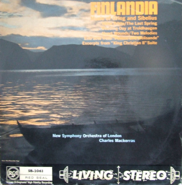 Edvard Grieg, Jean Sibelius - The New Symphony Orchestra Of London, Sir Charles Mackerras : Finlandia Music Of Grieg And Sibelius (LP)