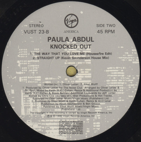 Paula Abdul : Knocked Out (12", Single)