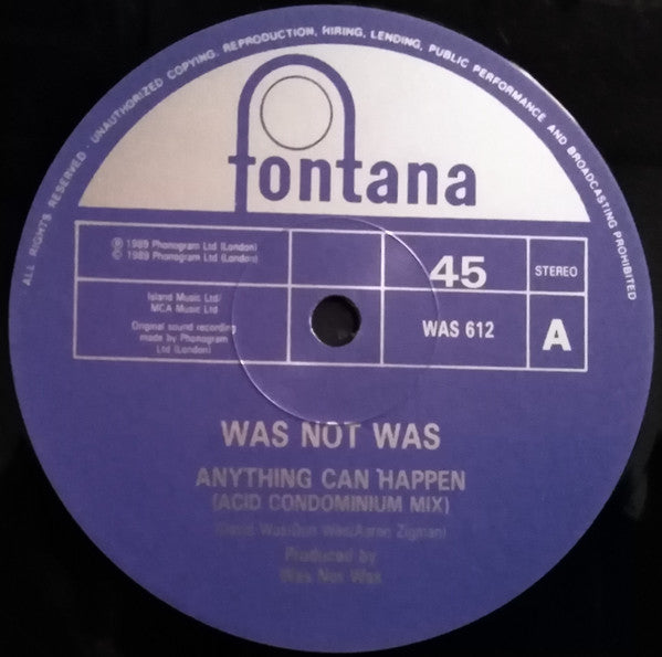 Was (Not Was) : Anything Can Happen (12", Single)