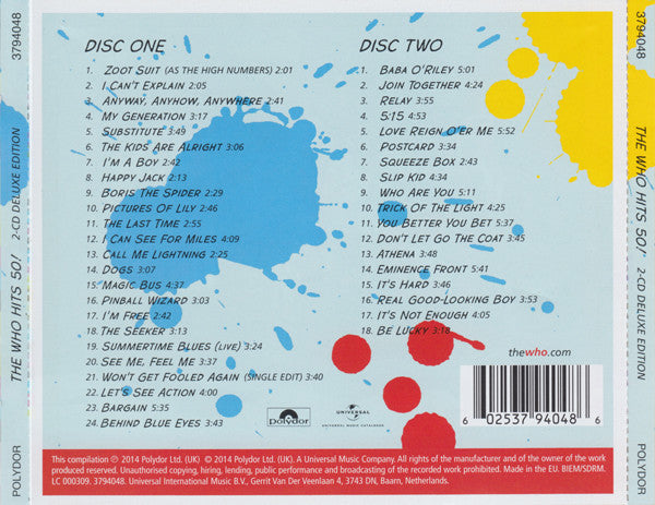 The Who : The Who Hits 50! (2xCD, Comp, Mono, Dlx, RM)