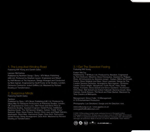 Will Young & Gareth Gates : The Long And Winding Road / Suspicious Minds (CD, Single)