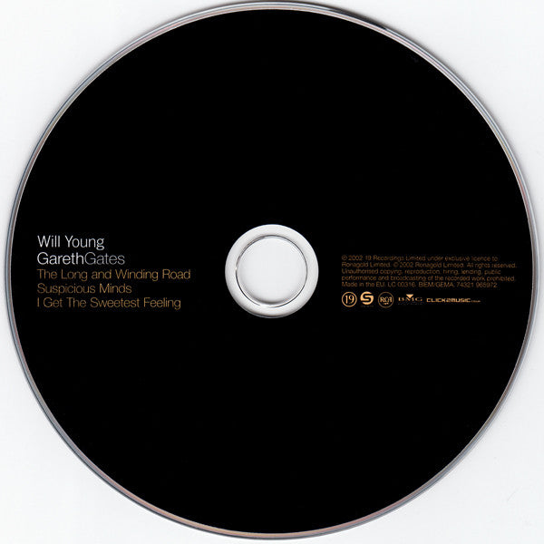 Will Young & Gareth Gates : The Long And Winding Road / Suspicious Minds (CD, Single)
