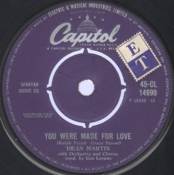 Dean Martin : You Were Made For Love / It Takes So Long (To Say Goodbye)                                   (7")