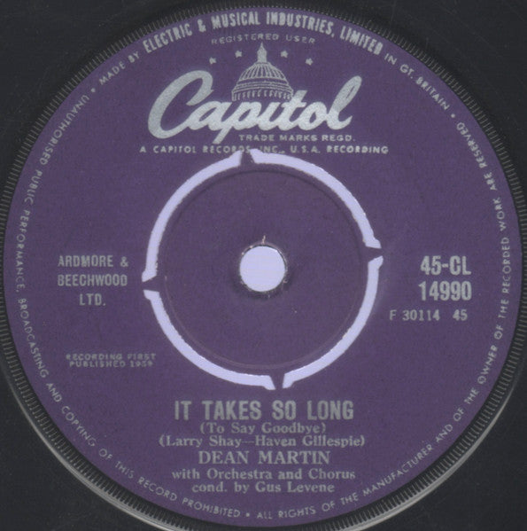 Dean Martin : You Were Made For Love / It Takes So Long (To Say Goodbye)                                   (7")
