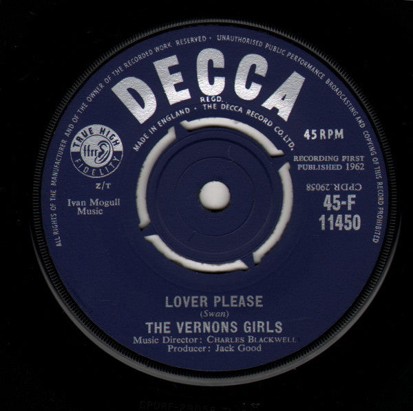 The Vernons Girls : Lover Please (7", Single)