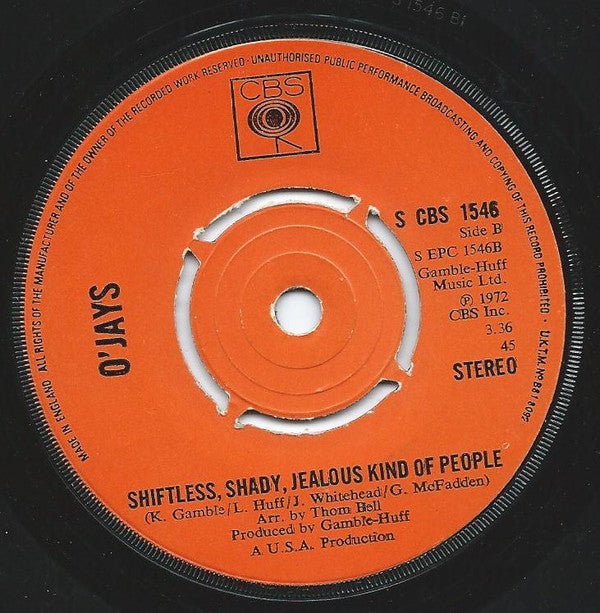 The O'Jays : Time To Get Down (7", Single, Pus)