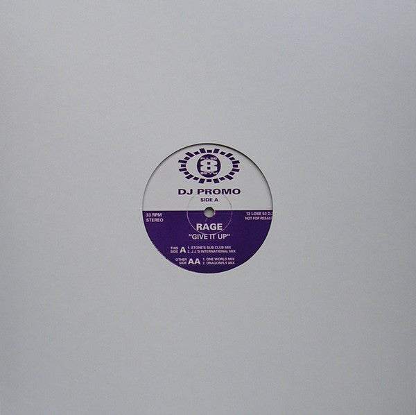 Rage : Give It Up (12", Promo)