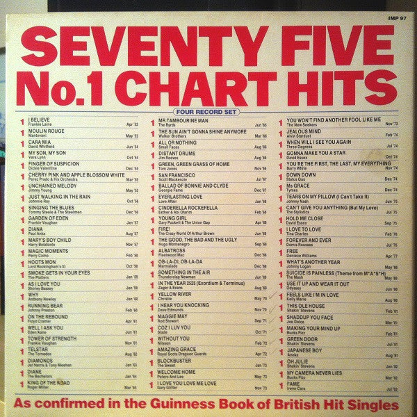 Various : Seventy Five No.1 Chart Hits (4xLP, Comp + Box)