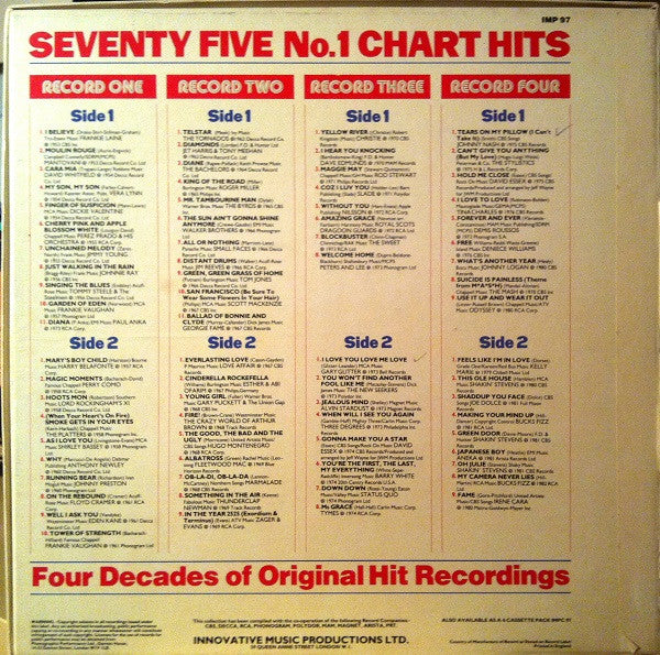 Various : Seventy Five No.1 Chart Hits (4xLP, Comp + Box)