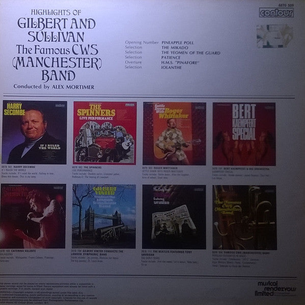 CWS (Manchester) Band Conducted By Alex Mortimer : Highlights Of Gilbert & Sullivan (LP)
