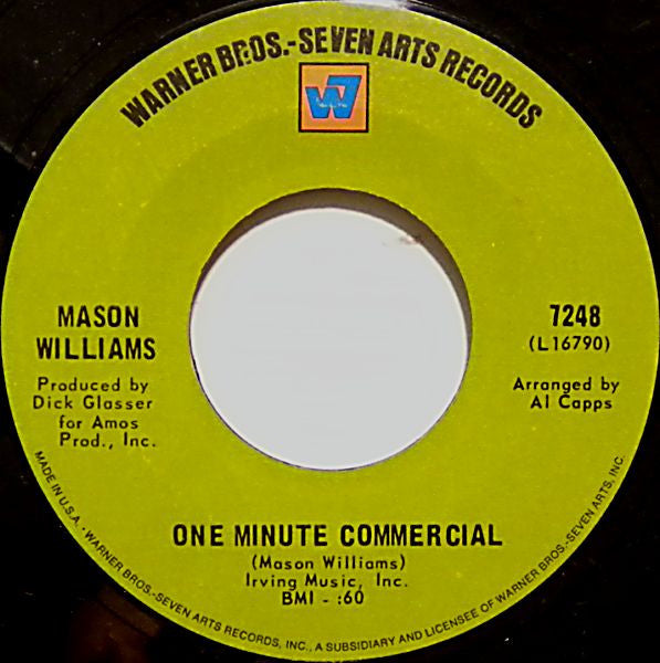 Mason Williams : Saturday Night At The World (7", Single)
