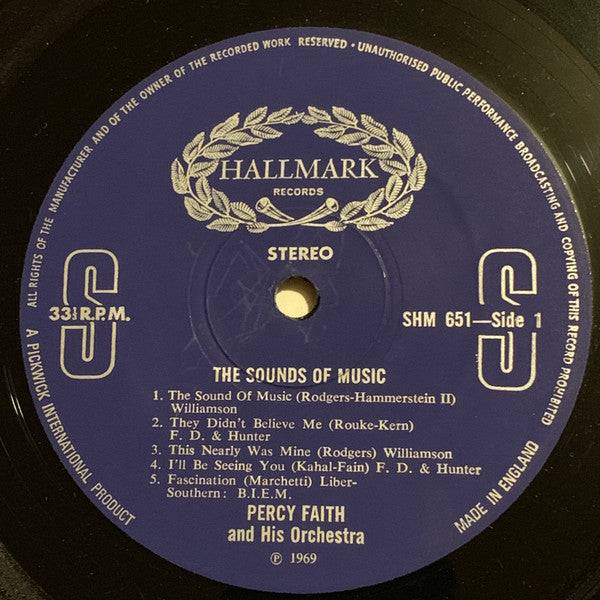Percy Faith : The Sounds Of Music (LP, Album)