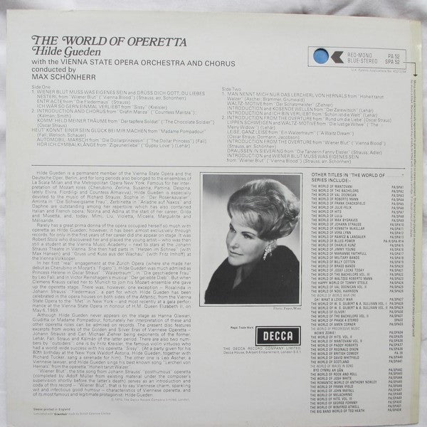 Hilde Güden With Orchester Der Wiener Staatsoper Conducted By Max Schönherr : The World Of Operetta (LP, Comp)