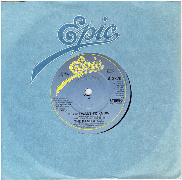 Band AKA : If You Want To Know (7", Single)