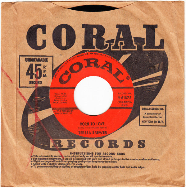 Teresa Brewer : It's The Same Old Jazz (Momma!!) / Born To Love (7", Single, Glo)