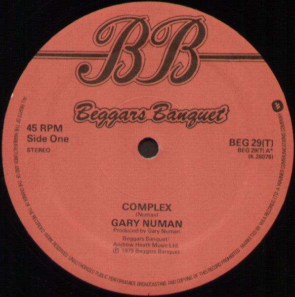 Gary Numan : Complex (12", Single)