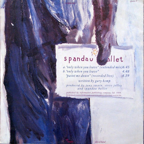 Spandau Ballet : Only When You Leave (12", Single)