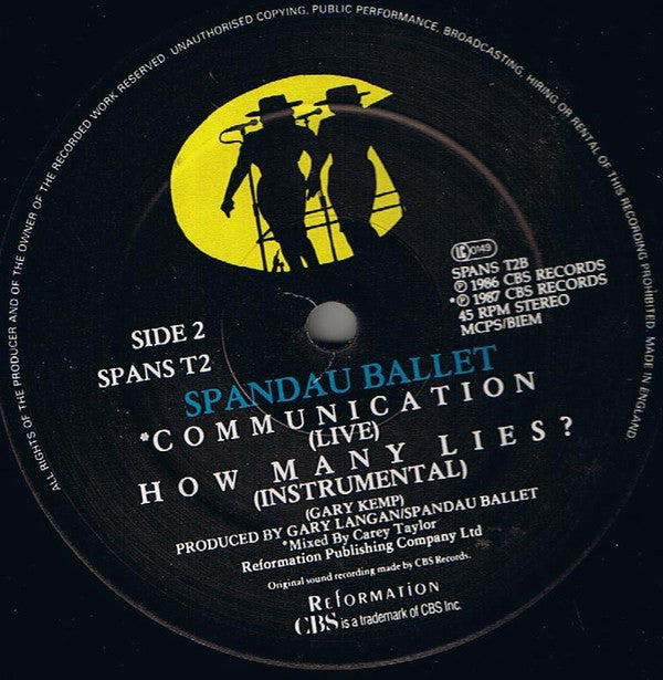 Spandau Ballet : How Many Lies? (12", Single)