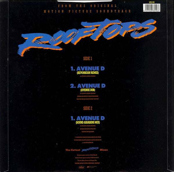 Etta James Featuring David A. Stewart : Avenue D (From The Original Motion Picture Soundtrack "Rooftops") (12")