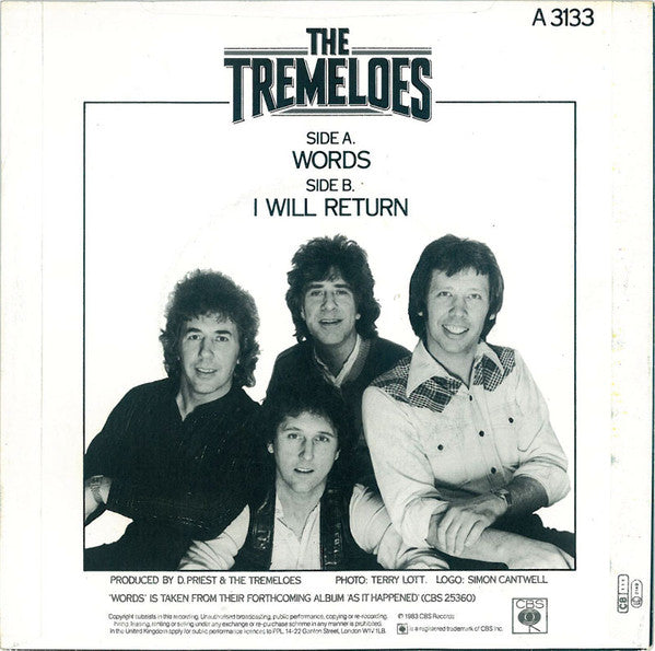 The Tremeloes : Words (7", Single, Promo)