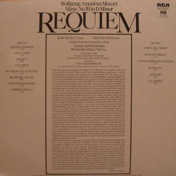 Wolfgang Amadeus Mozart • Die Wiener Sängerknaben : Requiem (LP, Album)