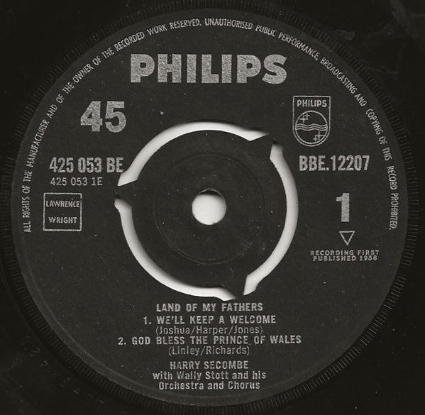Harry Secombe With Wally Stott And His Orchestra And Chorus : Land Of My Fathers (7", EP)