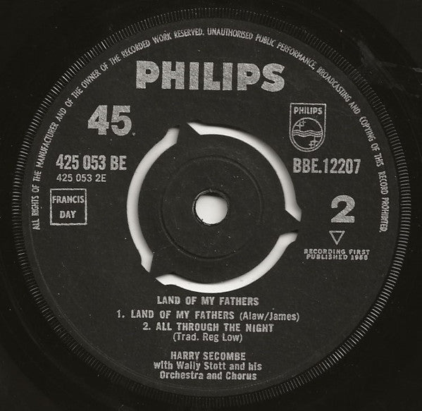 Harry Secombe With Wally Stott And His Orchestra And Chorus : Land Of My Fathers (7", EP)