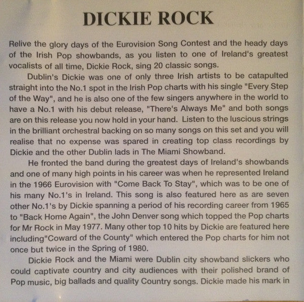 Dickie Rock : 20 Very Special Love Songs (CD, Comp)