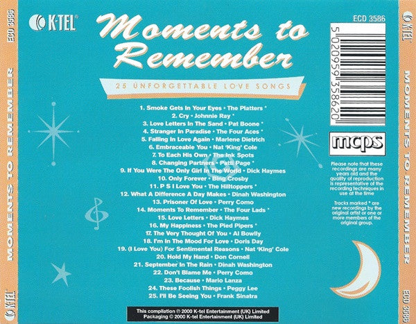 Various : Moments To Remember (25 Unforgettable Love Songs) (CD, Comp)