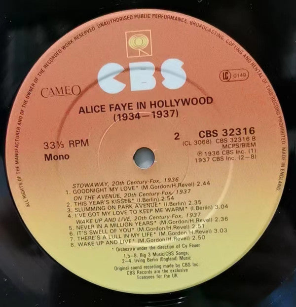 Alice Faye : In Hollywood (1934-1937) (LP, Comp)