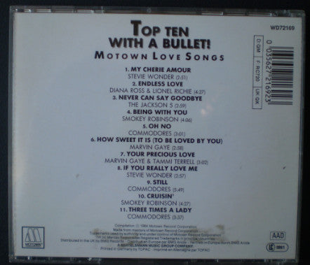 Various : Motown Love Songs - Top 10 With A Bullet (CD, Comp)