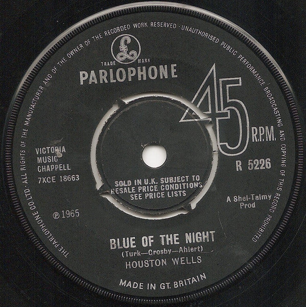Houston Wells : Blue Of The Night (7", Single)