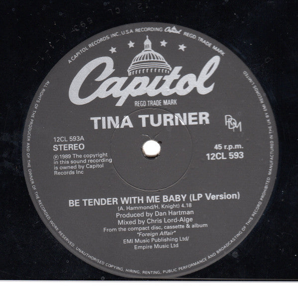 Tina Turner : Be Tender With Me Baby (12", Single)