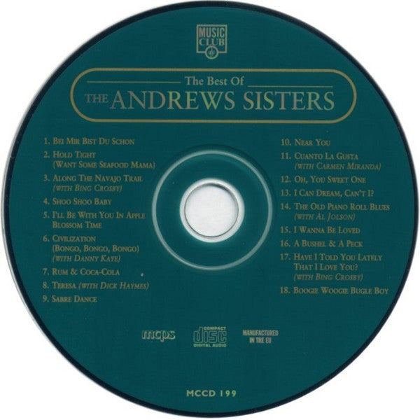 The Andrews Sisters With Guest Stars Bing Crosby • Al Jolson • Carmen Miranda • Danny Kaye (2) • Dick Haymes : The Best Of The Andrews Sisters (CD, Comp)