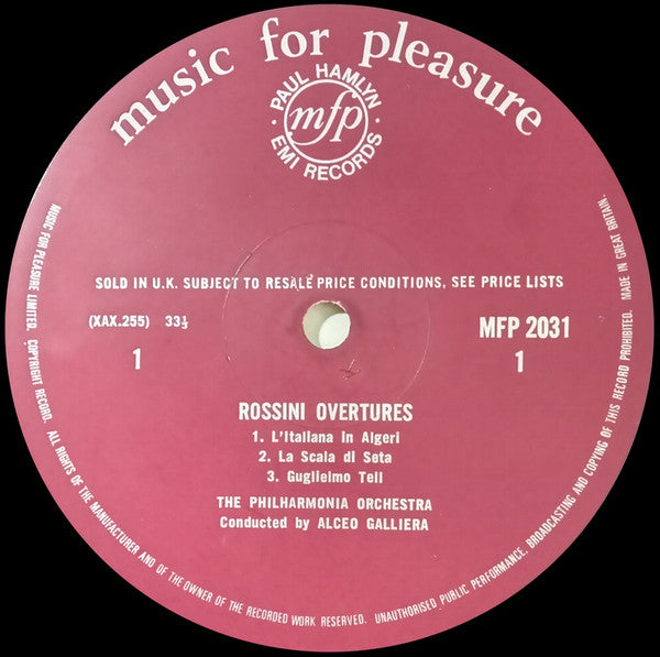 Alceo Galliera / Philharmonia Orchestra, Gioacchino Rossini : Overtures (LP, RE)