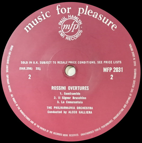 Alceo Galliera / Philharmonia Orchestra, Gioacchino Rossini : Overtures (LP, RE)