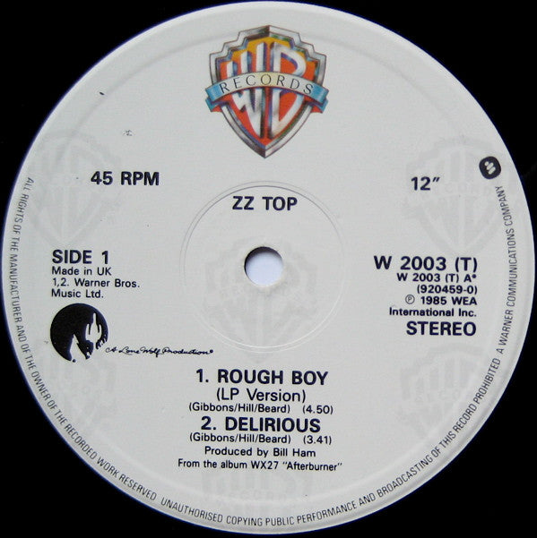 ZZ Top : Rough Boy (12", PRS)