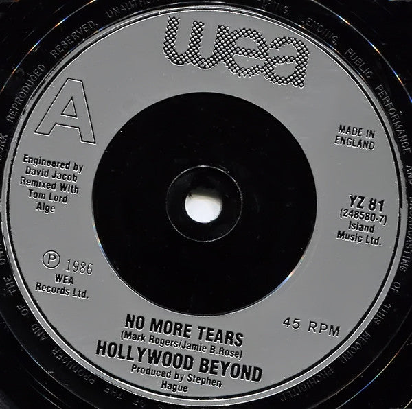 Hollywood Beyond : No More Tears (7", Single, Sil)