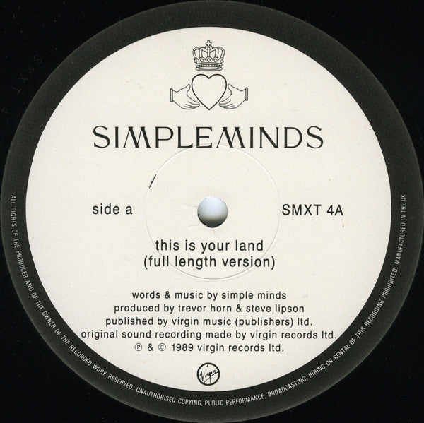 Simple Minds : This Is Your Land (12", Single)