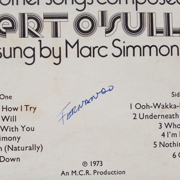 Marc Simmons : Clair And Other Songs Composed By Gilbert O'Sullivan (LP, Album)