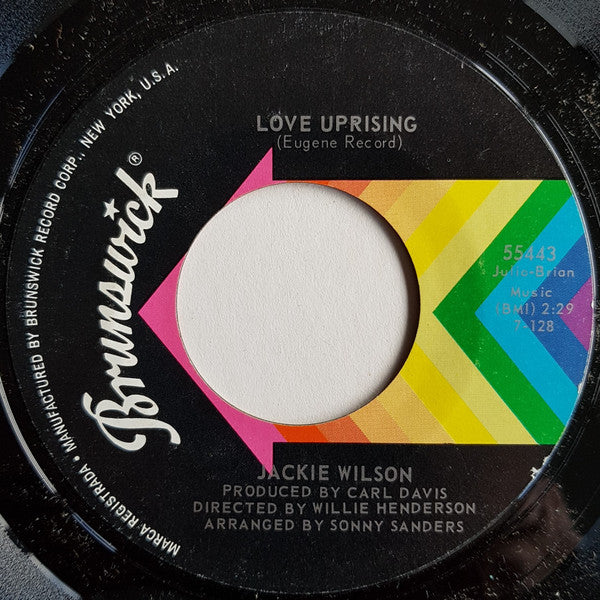 Jackie Wilson : (I Can Feel Those Vibrations) This Love Is Real / Love Uprising  (7", Single, Sty)