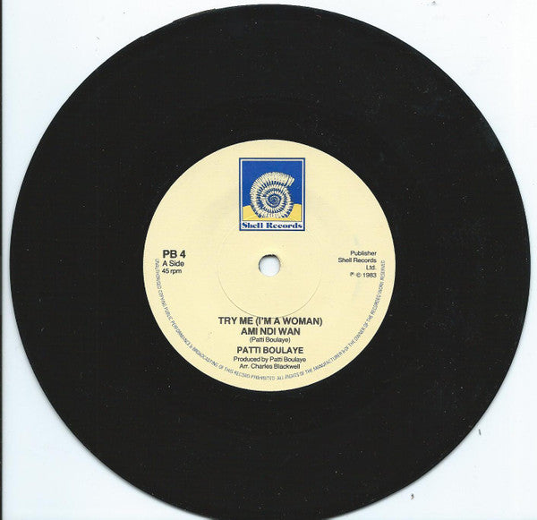 Patti Boulaye : Try Me (I'm A Woman) Ami Ndi Wan (7")