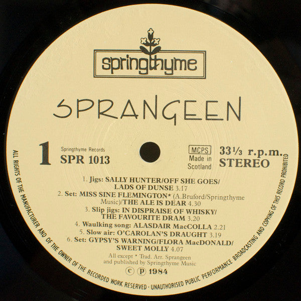 Sprangeen : Sprangeen (LP)