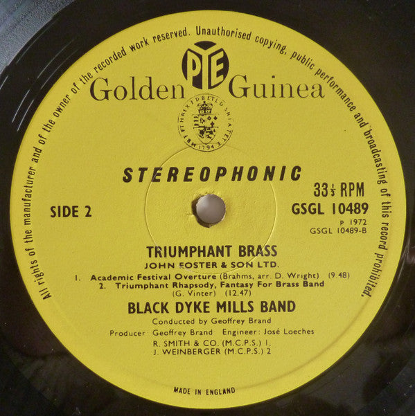 The Black Dyke Mills Band : Triumphant Brass (LP, Album)