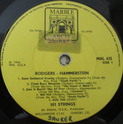 101 Strings : Rodgers-Hammerstein (LP, Album)