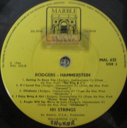 101 Strings : Rodgers-Hammerstein (LP, Album)