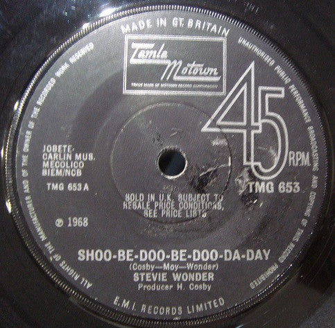 Stevie Wonder : Shoo-Be-Doo-Be-Doo-Da-Day (7", Single, sol)