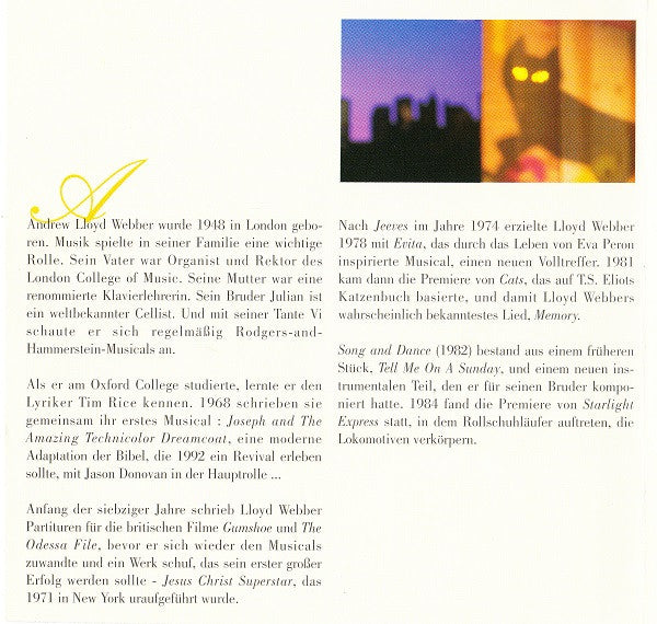 The New York Theatre Orchestra with The Broadway Choir : The Music Of Andrew Lloyd Webber (2xCD, Comp)